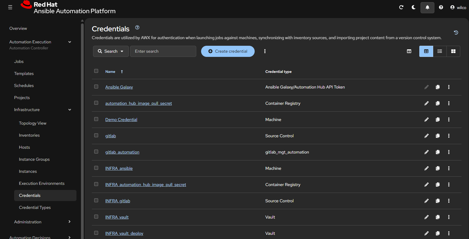 rhaap controller credentials