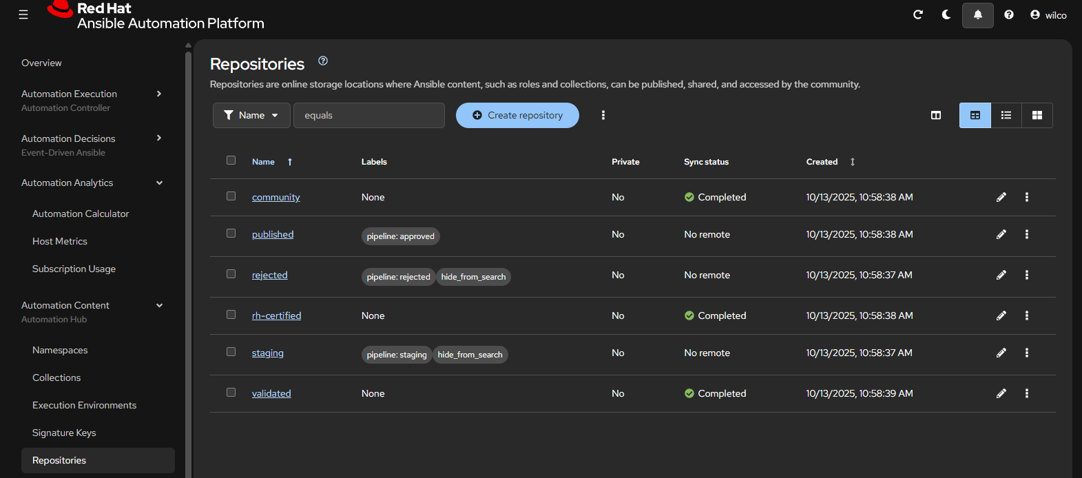Rhaap hub repositories